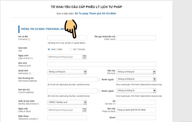 Hướng dẫn làm lý lịch tư pháp online L&C Global