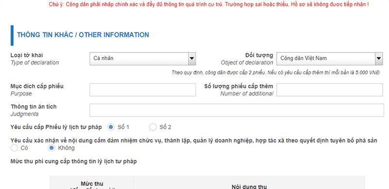 Hướng dẫn làm lý lịch tư pháp online L&C Global