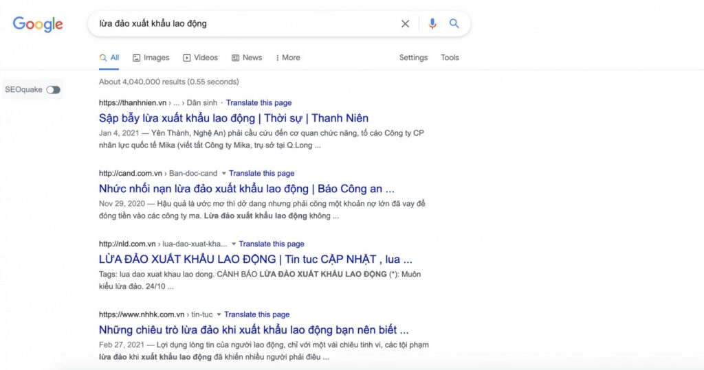 lừa đảo xuất khẩu lao động