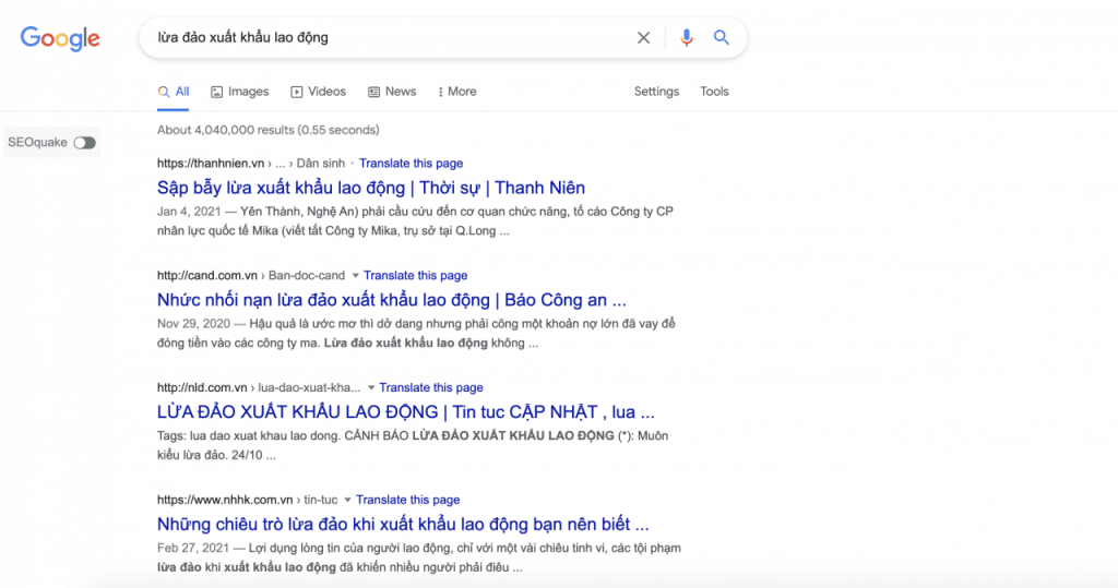 lừa đảo xuất khẩu lao động