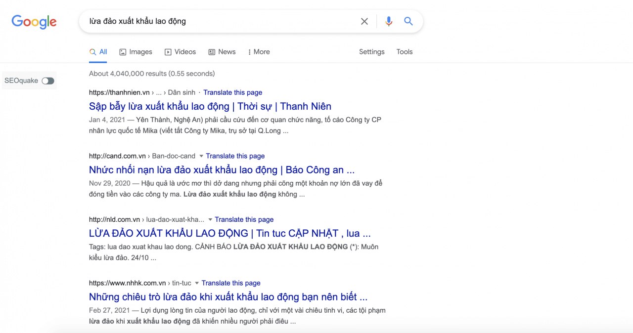 lừa đảo xuất khẩu lao động