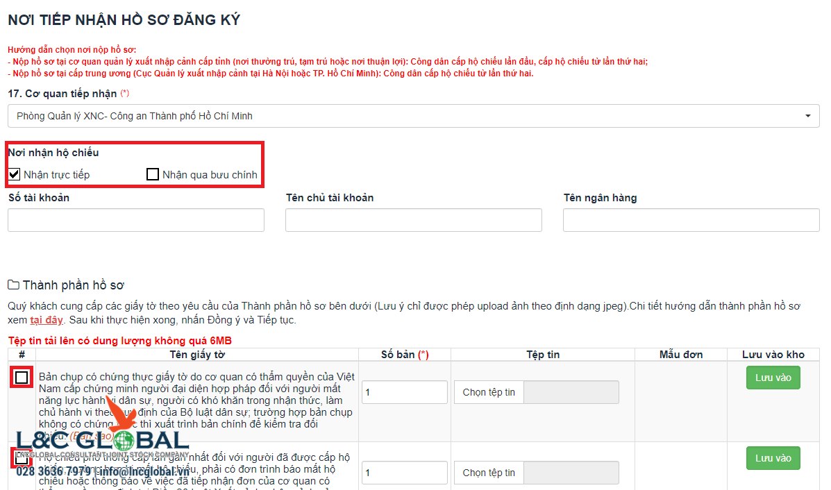 Đăng ký hộ chiếu online năm 2022 L&C Global