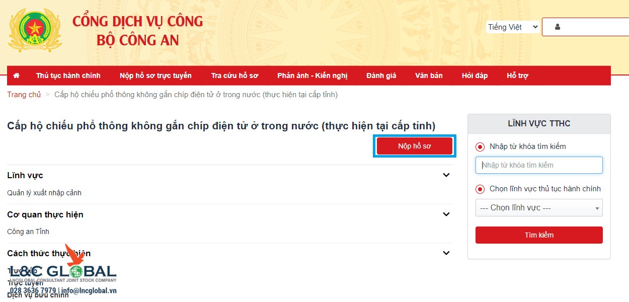 Đăng ký hộ chiếu online năm 2022 L&C Global
