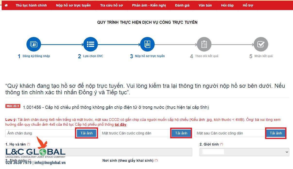 Đăng ký hộ chiếu online năm 2022 L&C Global
